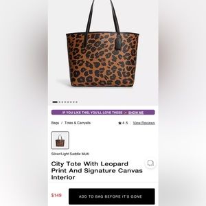 BRAND NEW NEVER-BEEN USED COACH CHEETA TOTE!!